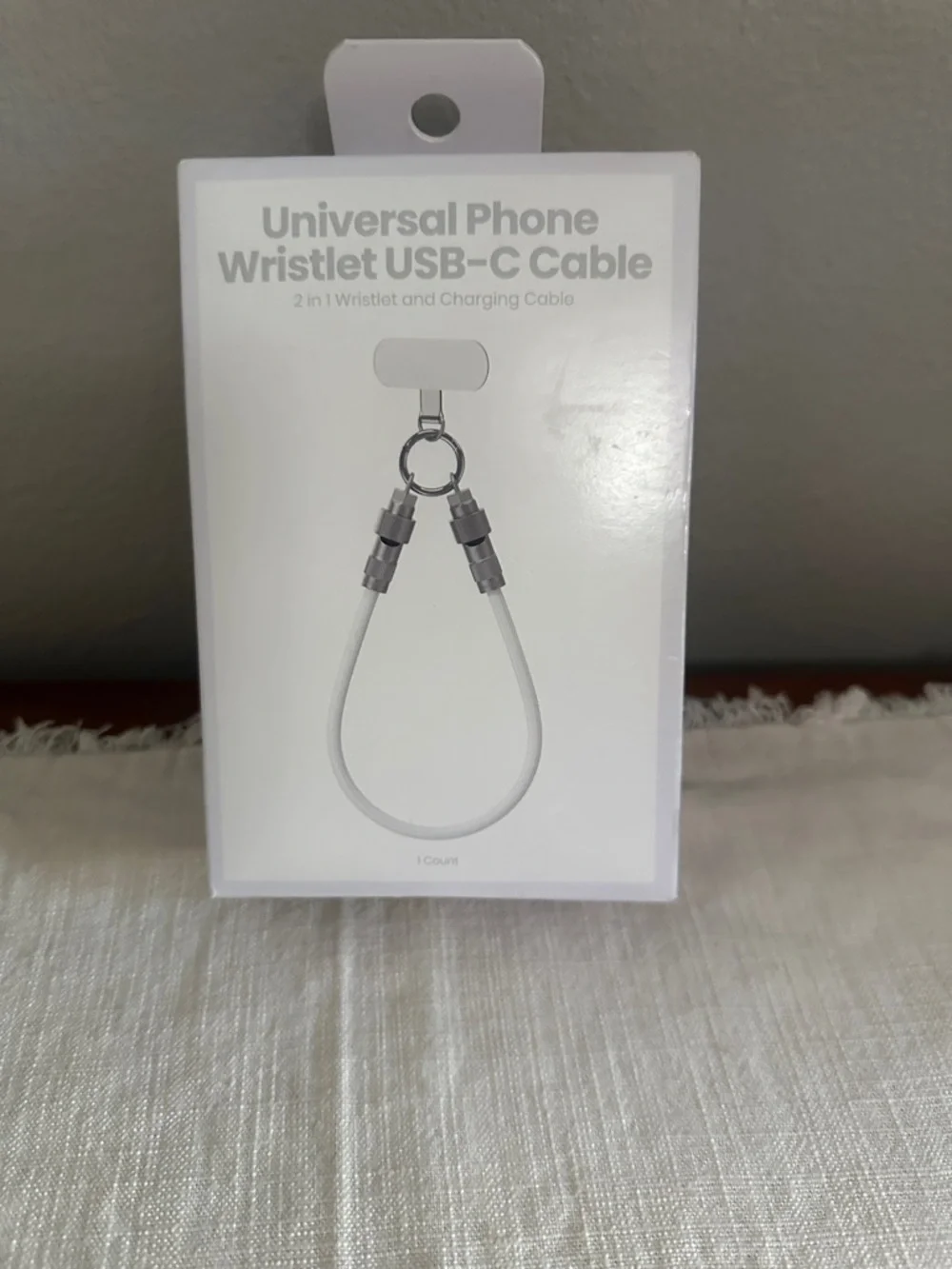 Universal Phone Wristlet USB-C Cable - white NWT